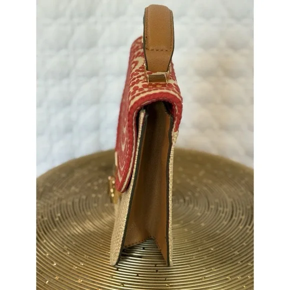 Cottagecore Aldo Boho Summer Crossbody Bag Embroider Orange Embroidered Happy - Picture 3 of 16